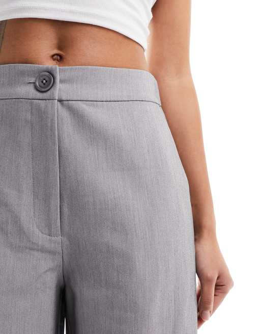 ASOS DESIGN tailored wide leg dad pants in gray, 3 of 5