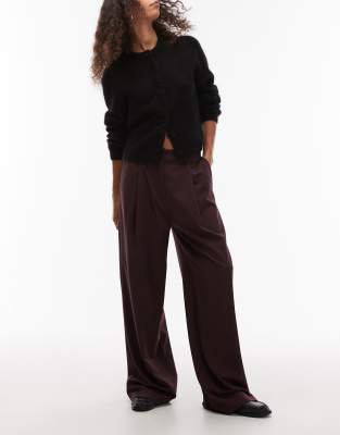 Asos Design Tailored Wide Leg Dad Pants In Purple
