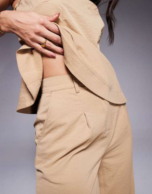 ASOS DESIGN tailored wide leg pants in tan - part of a set, 2 of 5