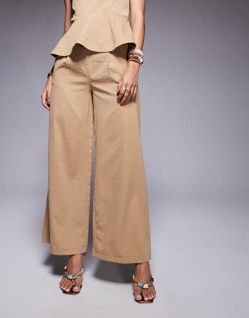 ASOS DESIGN tailored wide leg pants in tan - part of a set, 3 of 5