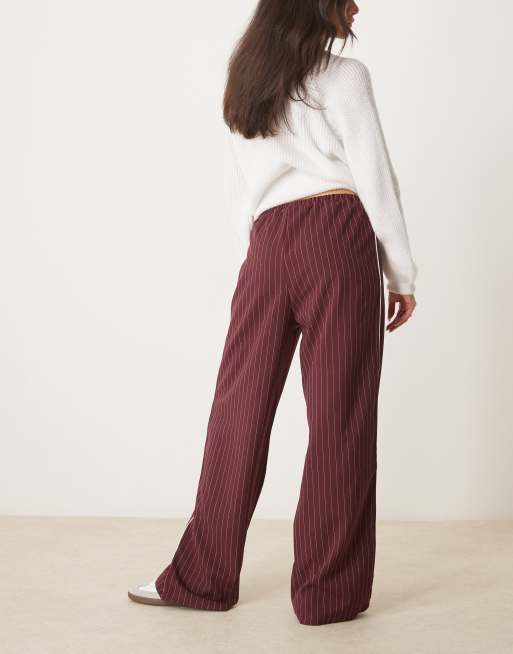 ASOS DESIGN tailored wide leg pants with contrast side stripe