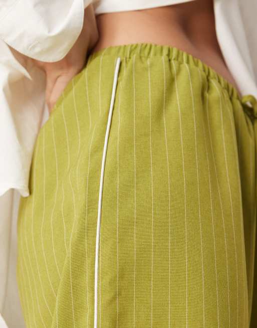 ASOS DESIGN tailored wide leg pants with contrast side stripe