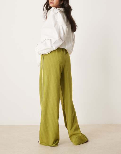 ASOS DESIGN tailored wide leg pants with contrast side stripe
