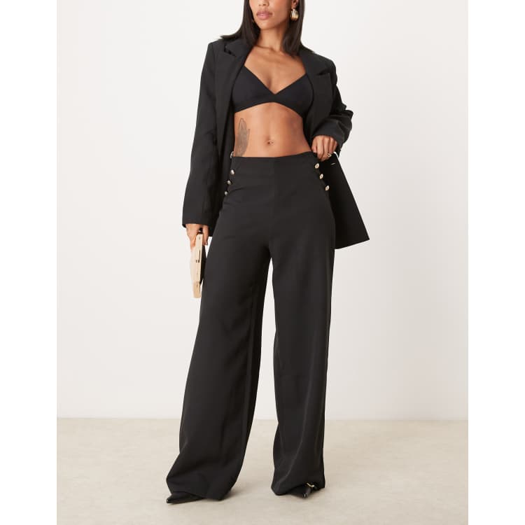 ★★ ★★ gold button straight pants T22E7WPC07 Gold Metallic Straight Pants – Adrienne's Boutique