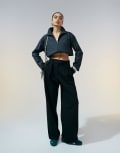 [ASOS DESIGN] ASOS DESIGN tailored wide leg pants with pleat detail in black 16 Black