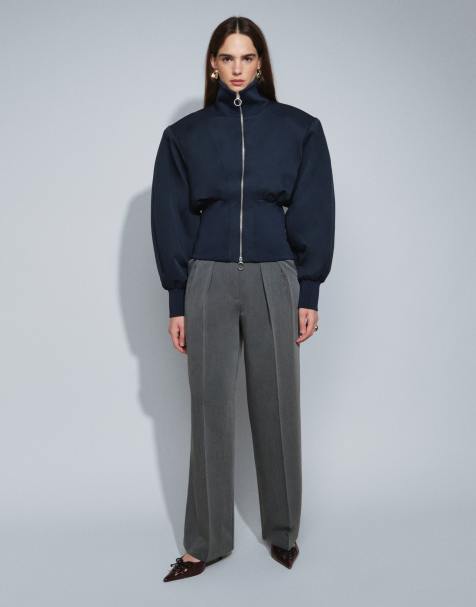 ASOS DESIGN Tailored wide leg pants with pleat detail in charcoal - view 1