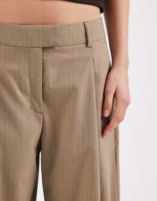 ASOS DESIGN tailored wide leg slouchy pants in stripe (part of a set), 3 of 5