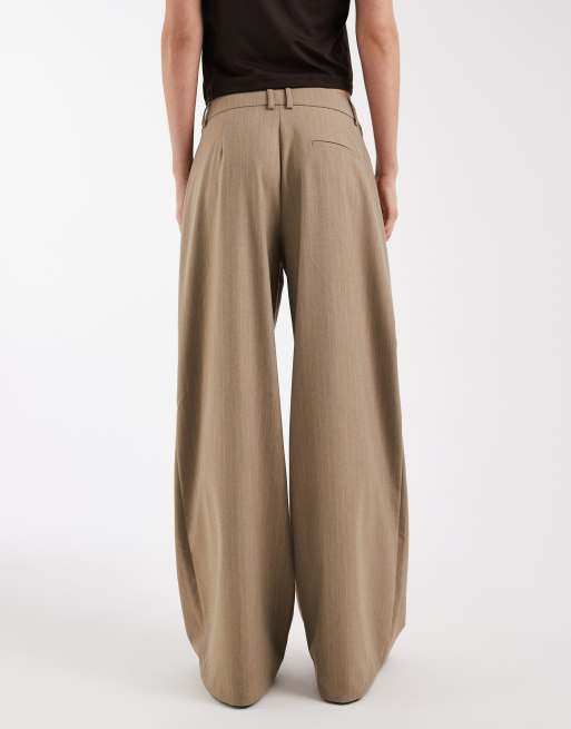 ASOS DESIGN tailored wide leg slouchy pants in stripe (part of a set), 5 of 5