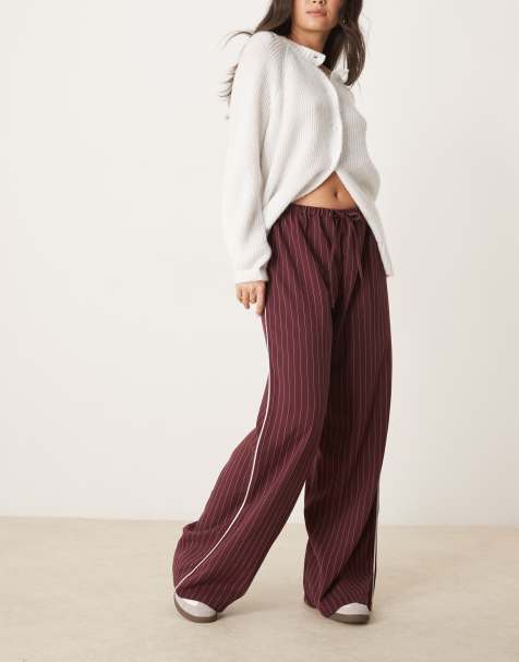 ASOS DESIGN tailored wide leg trouser with contrast side stripe
