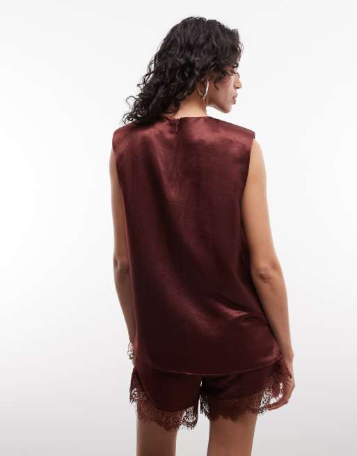 ASOS DESIGN tailored woven oversized tee in brown, 2 of 4
