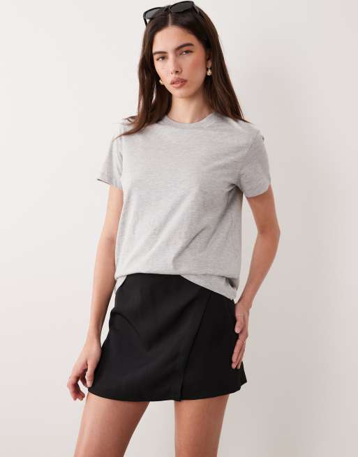 ASOS DESIGN tailored wrap mini skort in black, 2 of 5