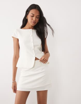 Asos Design Tailored Wrap Mini Skort In White