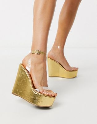 ASOS DESIGN Takeover wedges in clear | ASOS