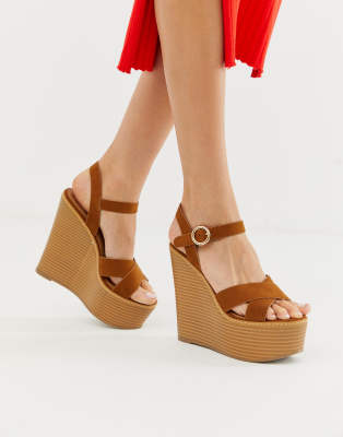 asos design trophy tie leg high wedges