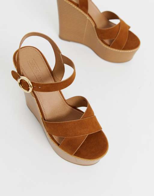 Asos hot sale tan wedges