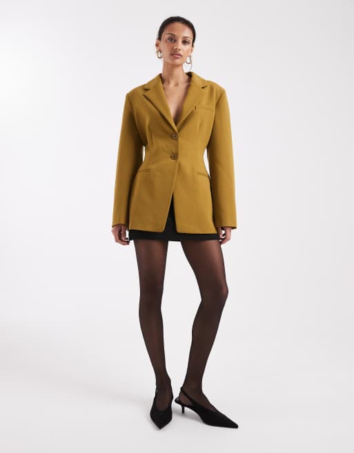 ASOS DESIGN – Taliowana marynarka w oliwkowozielonym kolorze, 2 z 4