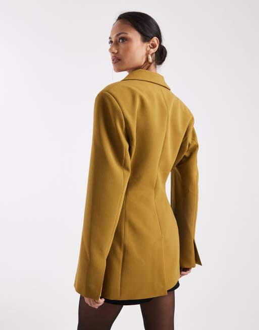 ASOS DESIGN – Taliowana marynarka w oliwkowozielonym kolorze, 4 z 4