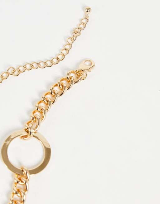 ASOS DESIGN - Talje- og hoftebælte med cirkel og kæde i guldfarve , 4 af 4
