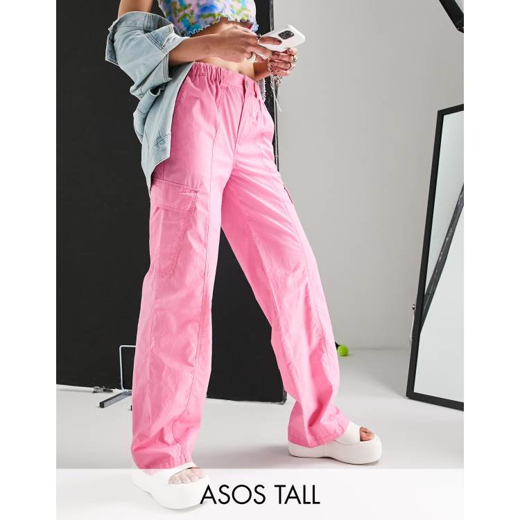 ASOS DESIGN Tall 00s cargo pants in pink