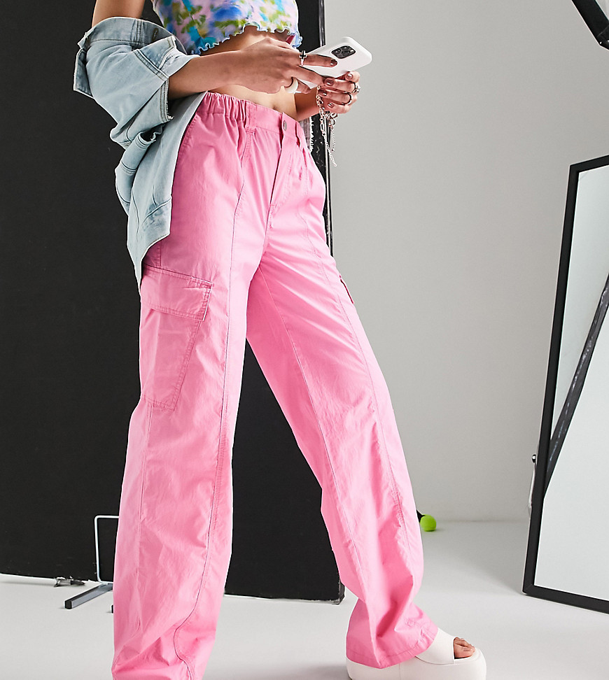 ASOS DESIGN Tall 00s cargo trousers in pink