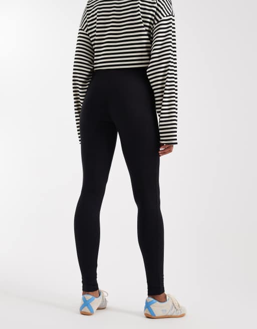 ASOS DESIGN Tall 2 pack basic jersey leggings in black, 2 of 5