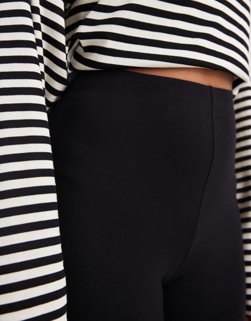ASOS DESIGN Tall 2 pack basic jersey leggings in black, 3 of 5