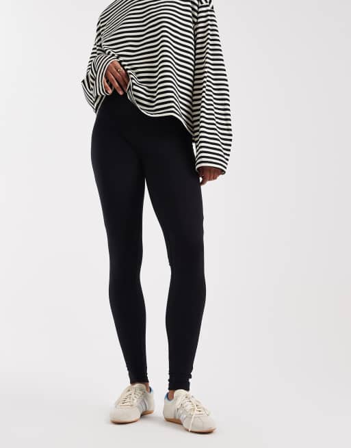 ASOS DESIGN Tall 2 pack basic jersey leggings in black, 4 of 5