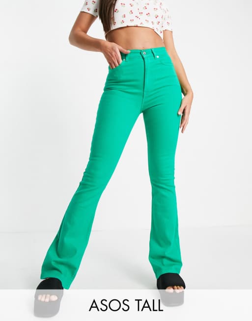 ASOS DESIGN Tall 70's flare jean green ASOS