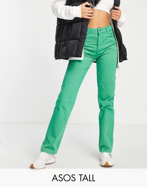 ASOS DESIGN Tall - 90'er-inspirerede bukser med lige ben i klar grøn