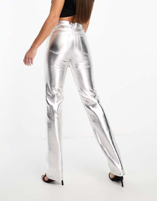 ASOS DESIGN Tall 90's straight jean in silver