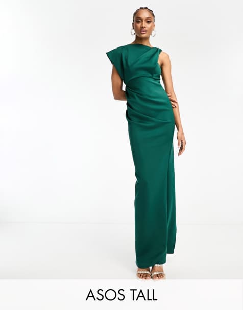 Lace & Beads Plus Exclusive corset embellished maxi dress in emerald green