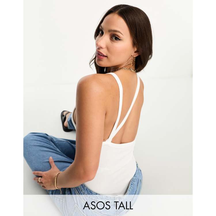 ASOS Asos Design Tall T Back Bodysuit in Grey