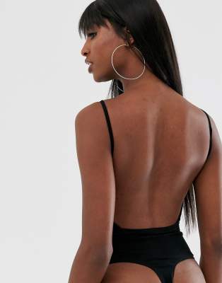 AQ AQ  AQ AQ Sydney Backless Bodysuit with Plunge Neck at ASOS