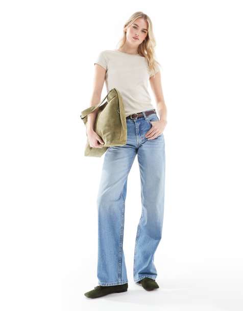 ASOS DESIGN Tall baggy wide leg jean in lightwash - view 1
