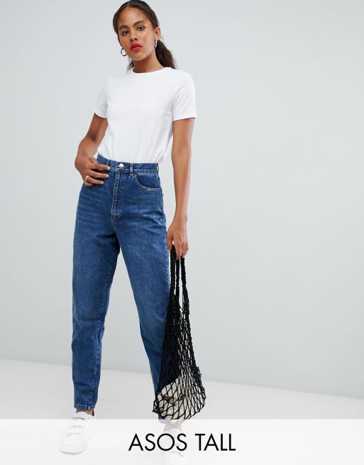 Opbevares i køleskab Forbindelse amplitude ASOS DESIGN Tall balloon leg boyfriend jeans in dark blue wash | ASOS