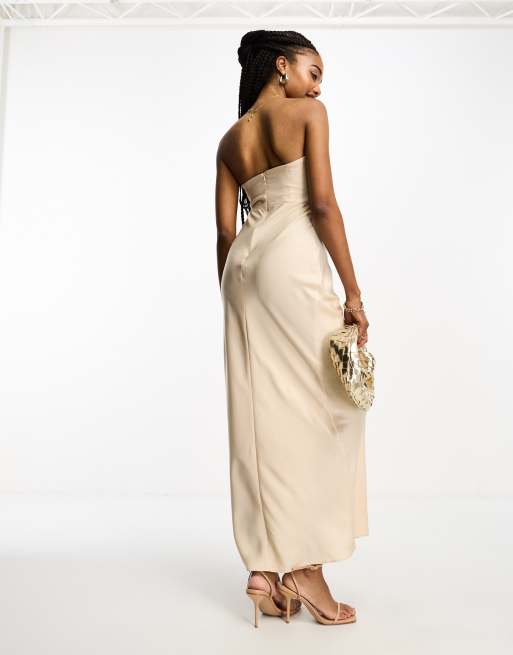 Bandeau wrap detail maxi dress best sale