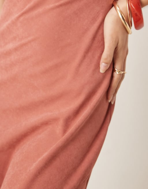 ASOS DESIGN Tall bandeau maxi dress in terracotta, 2 of 4