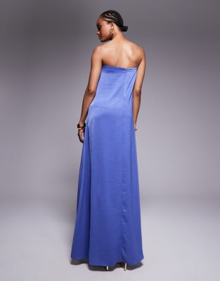 Asos Tall Asos Design Tall Bandeau Trapeze Satin Maxi Dress