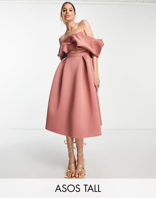 Asos pink hot sale bardot dress