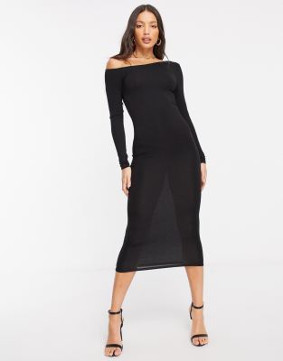 asos tall black dress
