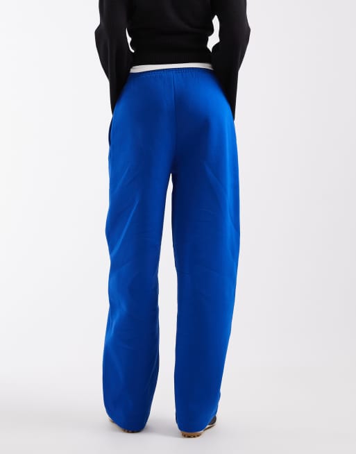 ASOS DESIGN Tall barrel leg brushback jogger in bright blue, 4 of 5