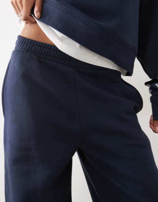 ASOS DESIGN Tall barrel leg brushback sweatpants in navy, 2 of 5