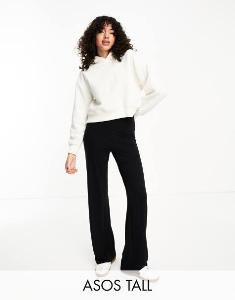 ASOS DESIGN Tall – Basic-Hose aus Jersey mit weitem Bein in Schwarz - view 1