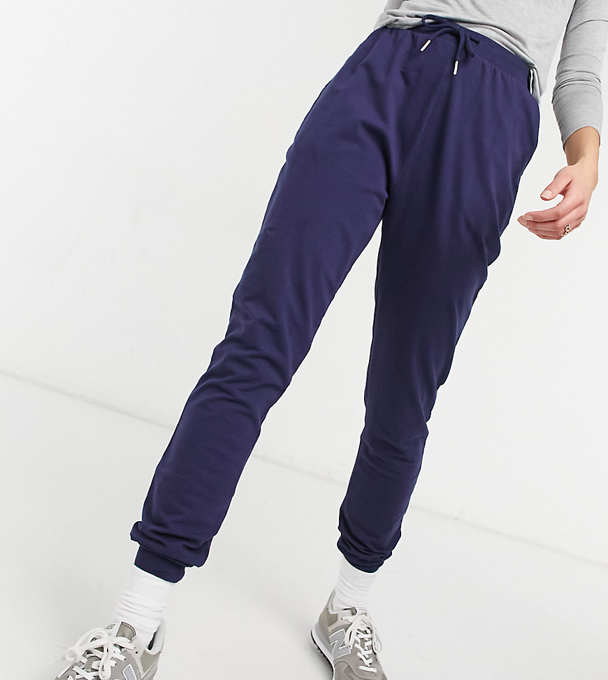 ASOS DESIGN Tall basic jogger with tie in organic cotton in navy