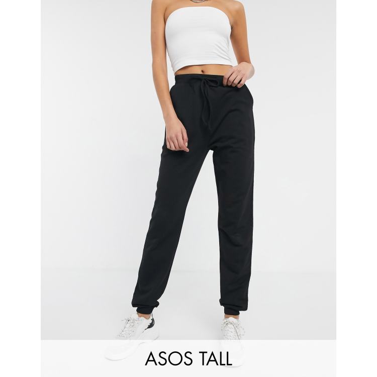 ASOS DESIGN Tall basic joggers with tie waist in cotton BLACK