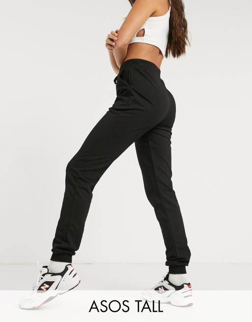 ASOS DESIGN Tall basic joggers with tie waist in cotton - BLACK