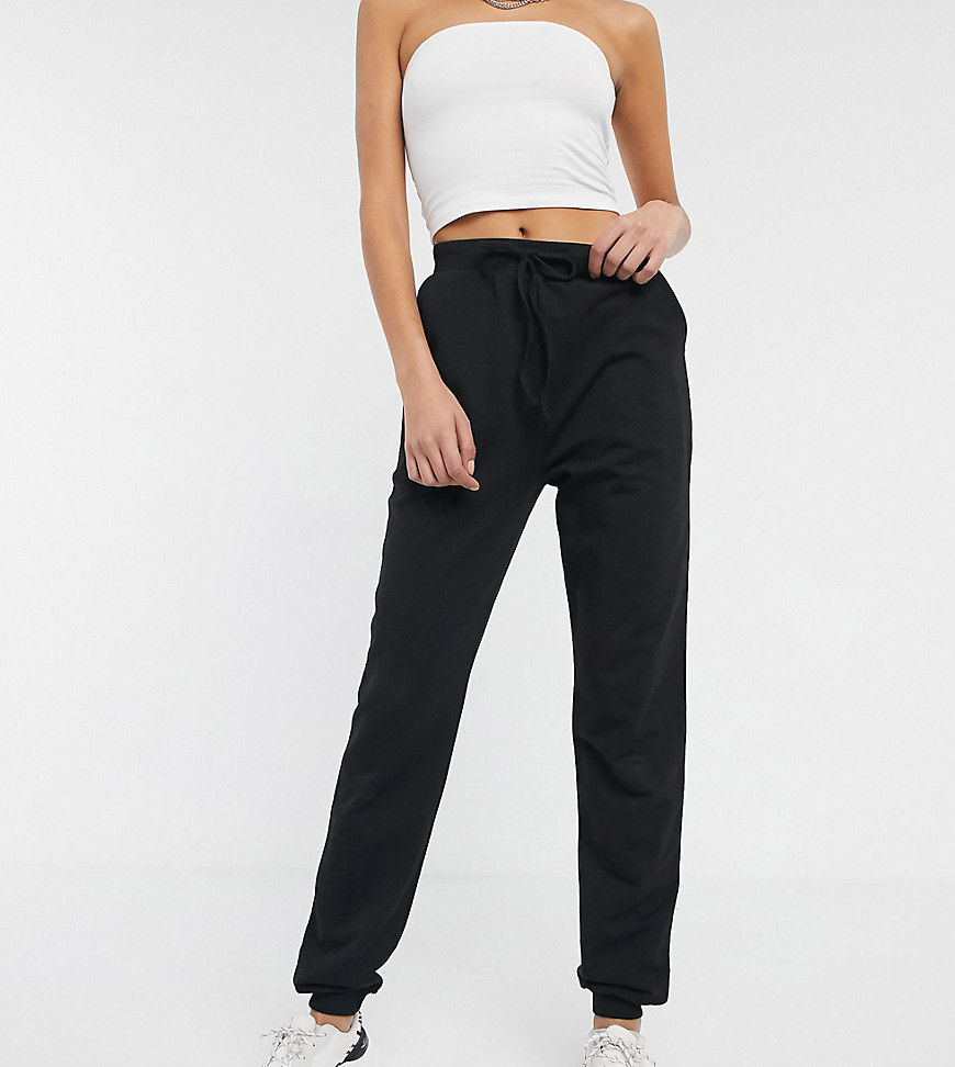 Product photo of Asos design tall basic joggers with tie waist in organic cottonblack
