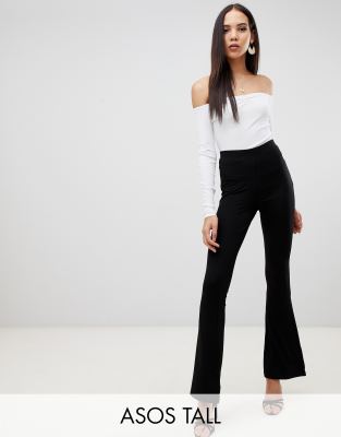 ASOS DESIGN Tall kick flare pants in black