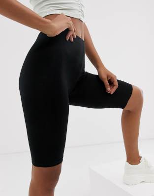 ASOS DESIGN basic legging shorts in black