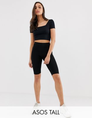 ASOS DESIGN Tall basic legging shorts in black